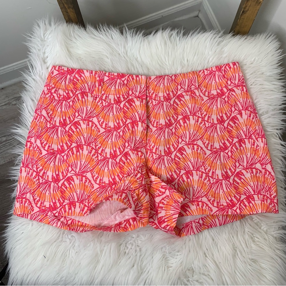 Vineyard Vines Shell Print Vibrant Pink and Orange Women's Shorts Sz 8